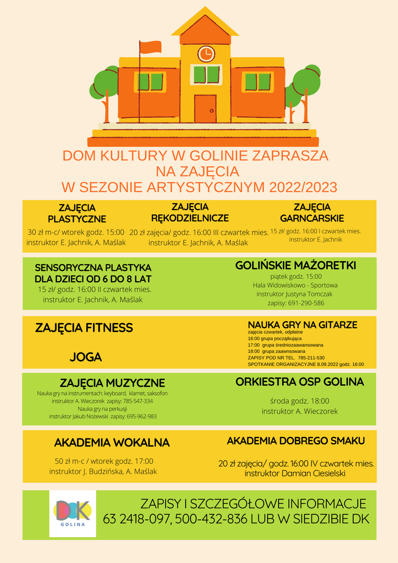 DOM KULTURY W GOLINIE ZAPRASZA NA ZAJĘCIA W SEZONIE ARTYSTYCZNYM 20192020(1).png